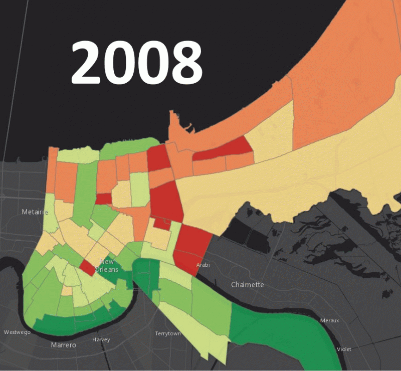 These Maps Show the Severe Impact of Hurricane Katrina on New Orleans