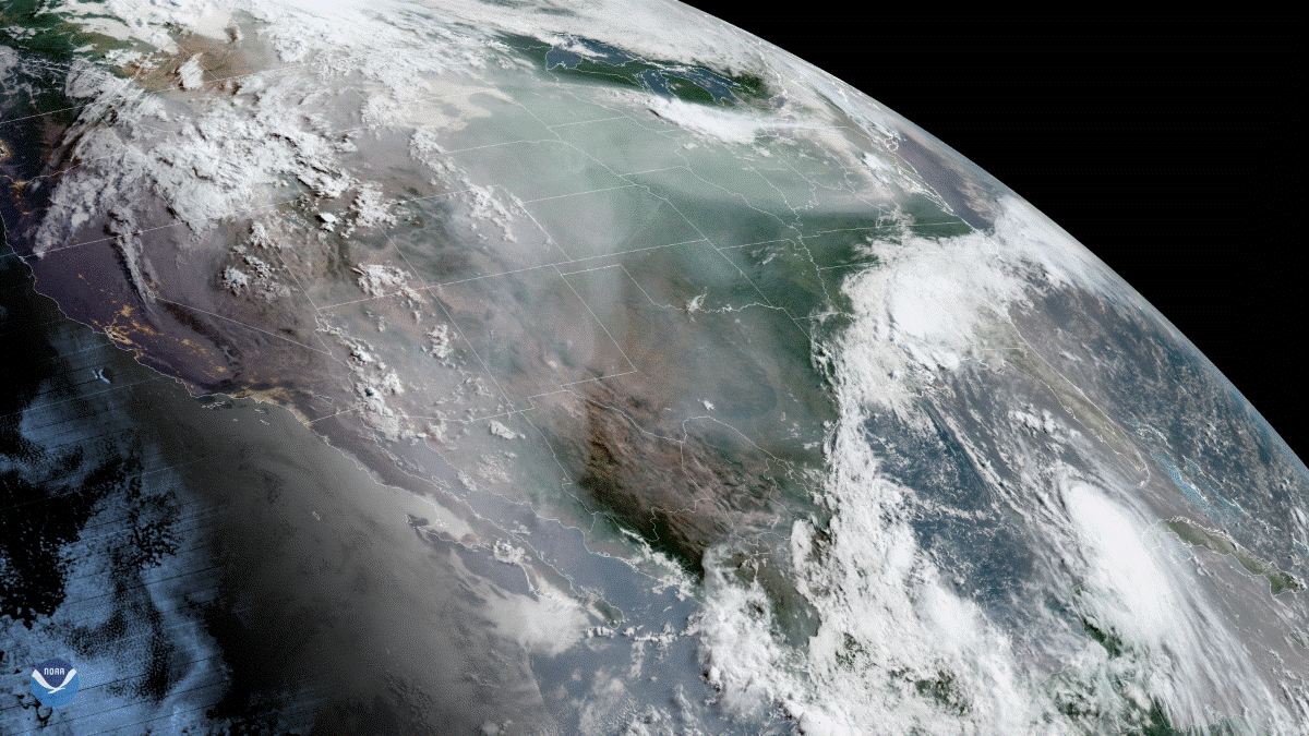 Satellite image of North America