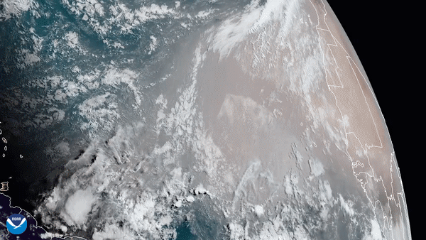 Time lapse of photographs captured by the GOES-East satellite from the National Oceanic and Atmospheric Administration (NOAA) on June 16, 2020. The plume is set to reach the southwest United States this week. 