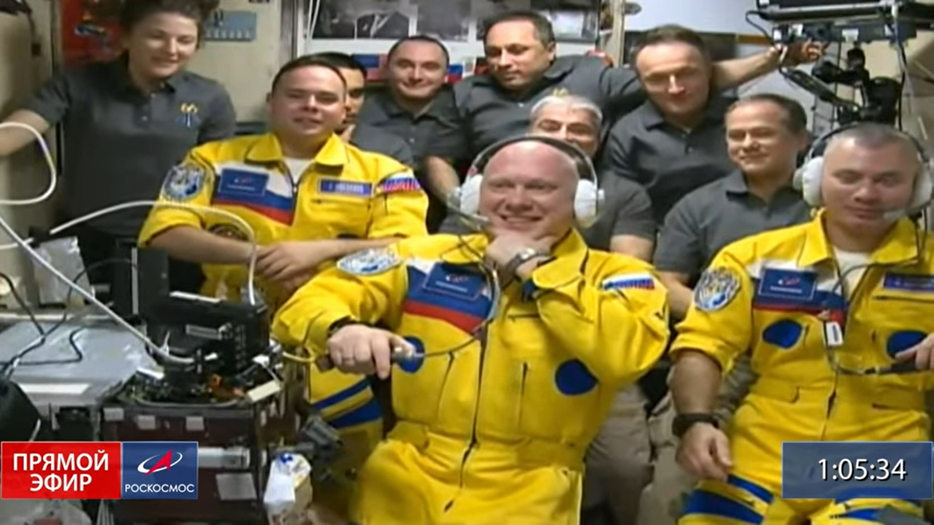 Russian Cosmonauts Board Space Station Wearing Blue and Yellow | Smart News - Vimarsana News