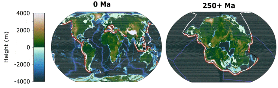 Graphic showing a side by side of Earth