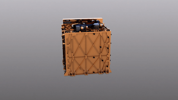 An animated gif showing how MOXIE's various components fit inside the box.