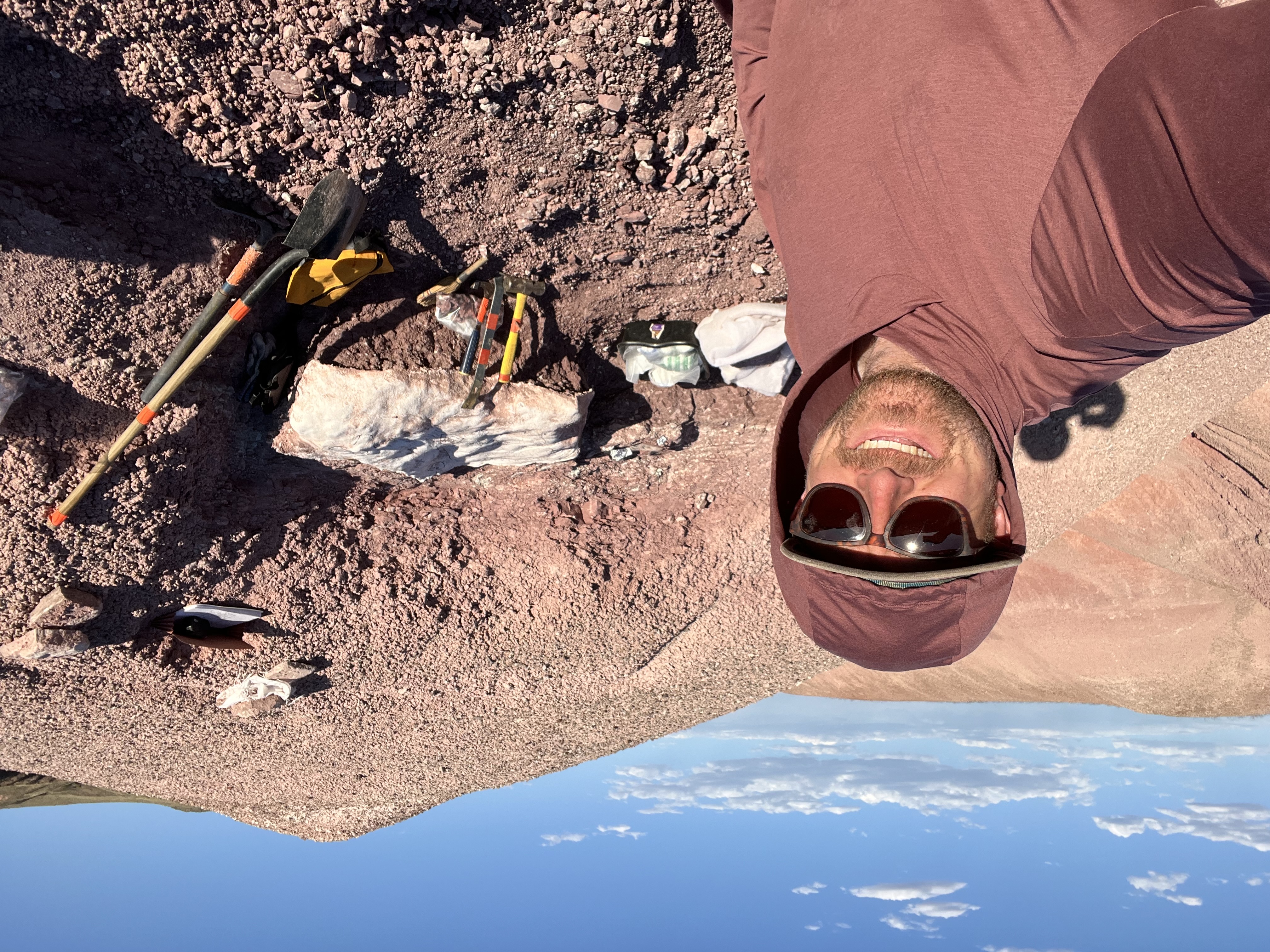 Ben Kligman quarrying bone bed
