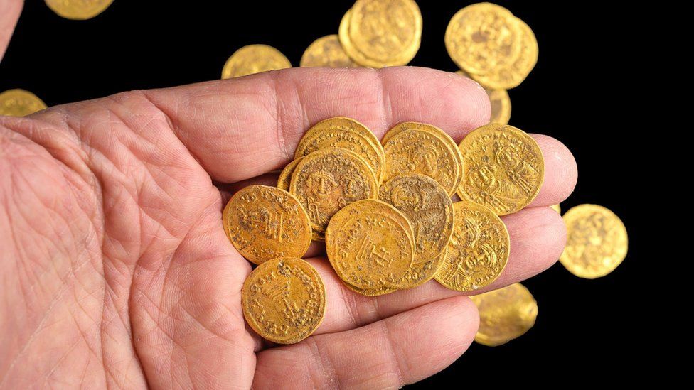 Archaeologists found the 44 Byzantine-era coins during excavations in the Golan Heights