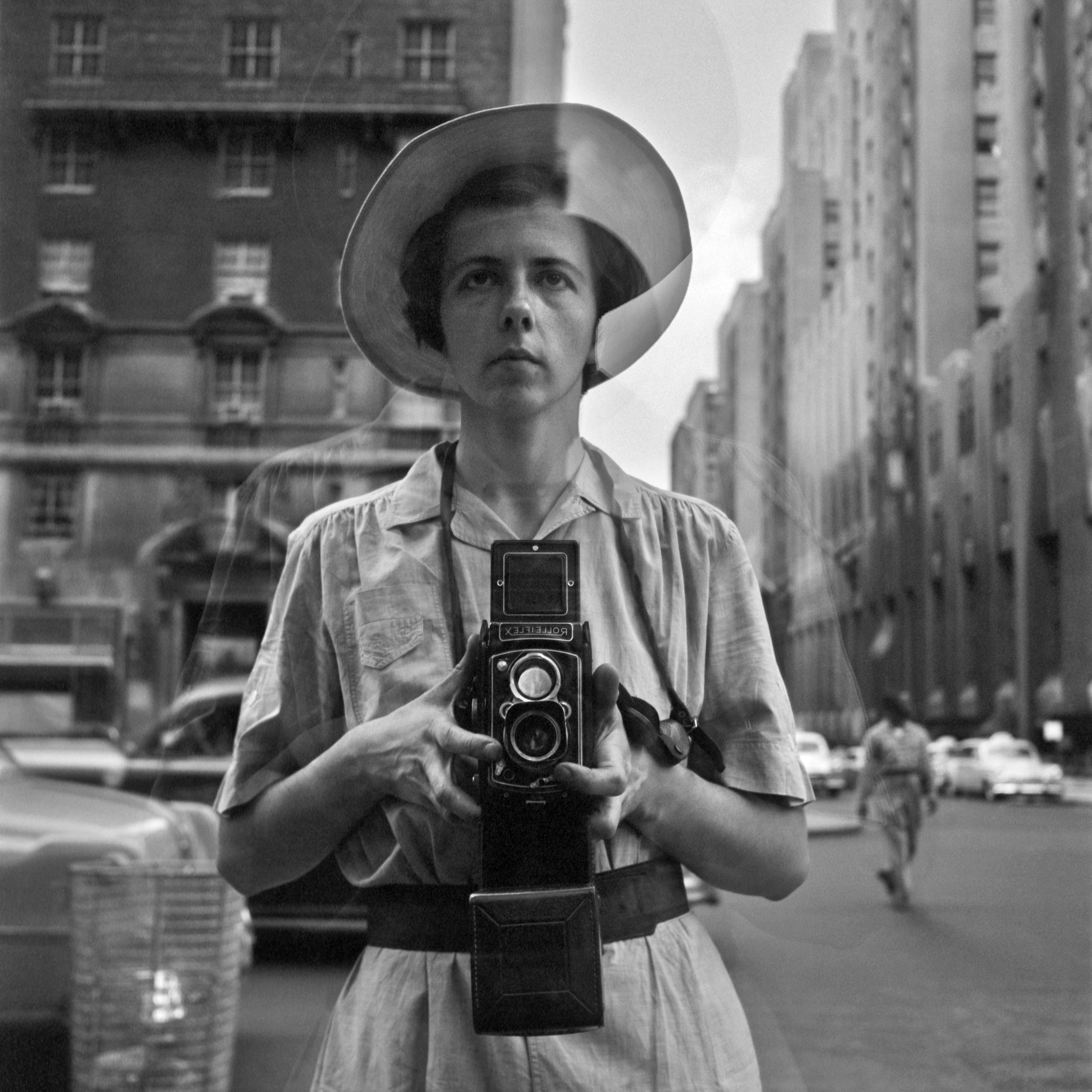 A self-portrait taken in New York by Vivian Maier in 1954