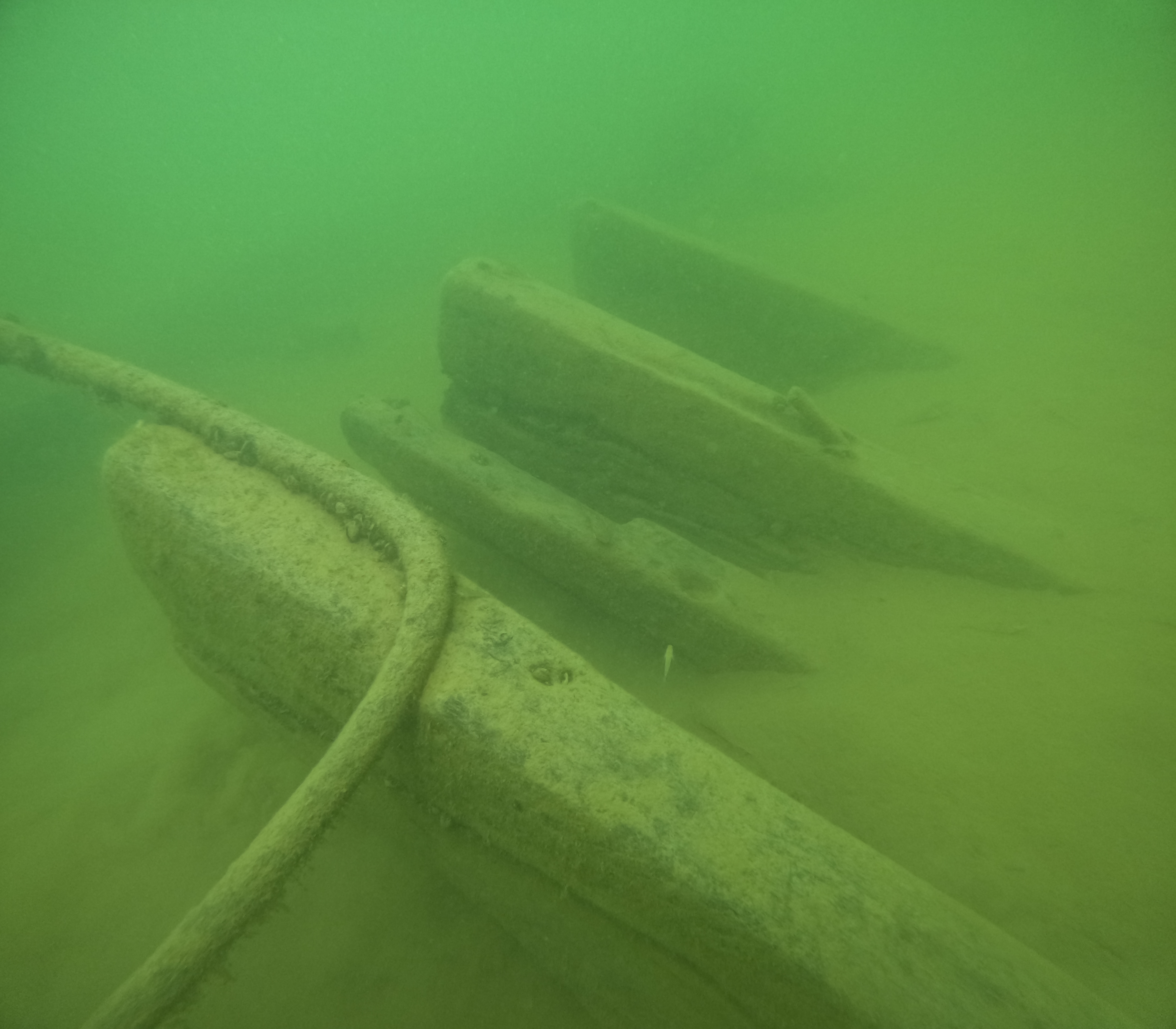 Underwater view of shipwreck