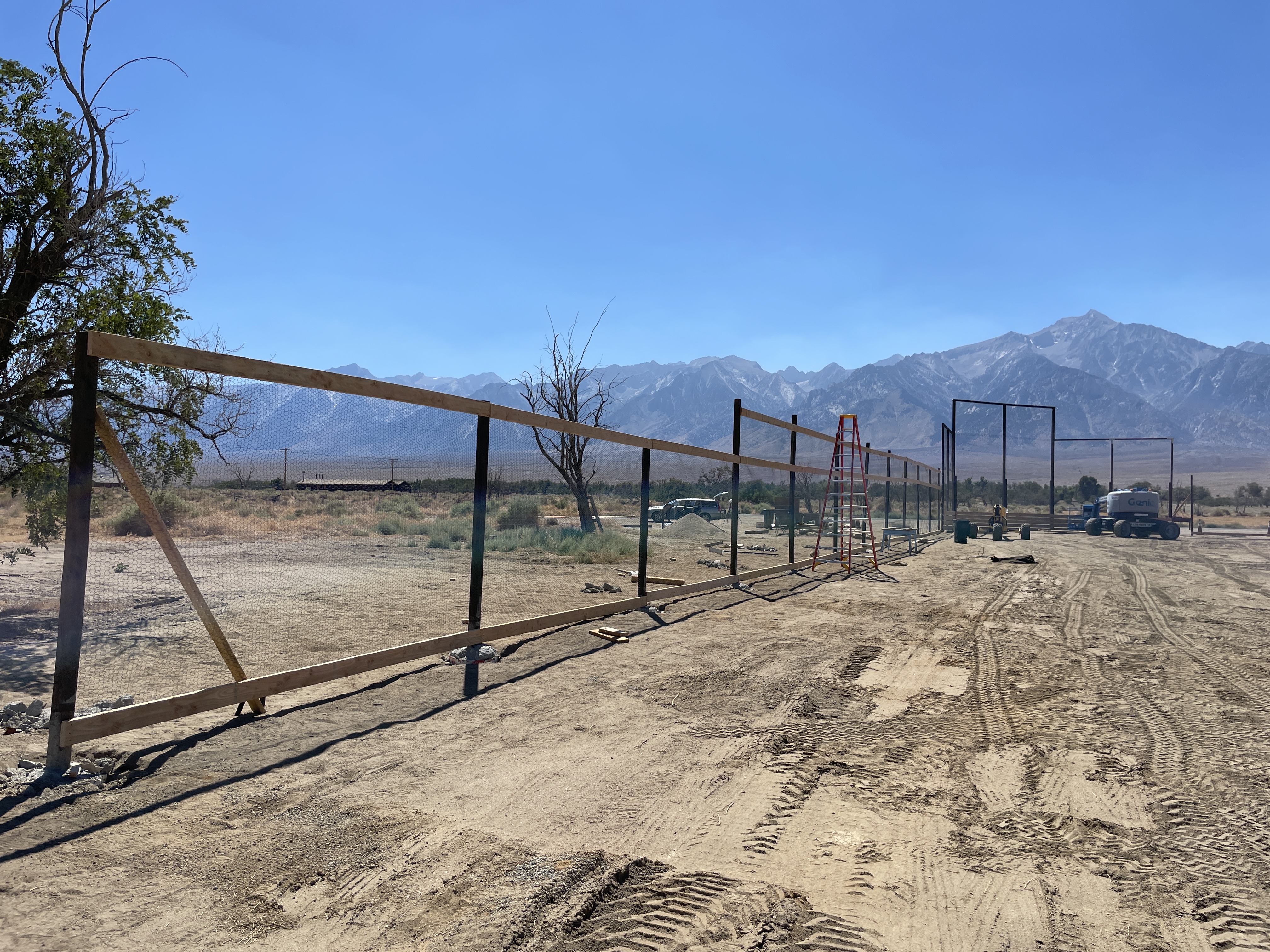 constructing the baseball field at Manzanar