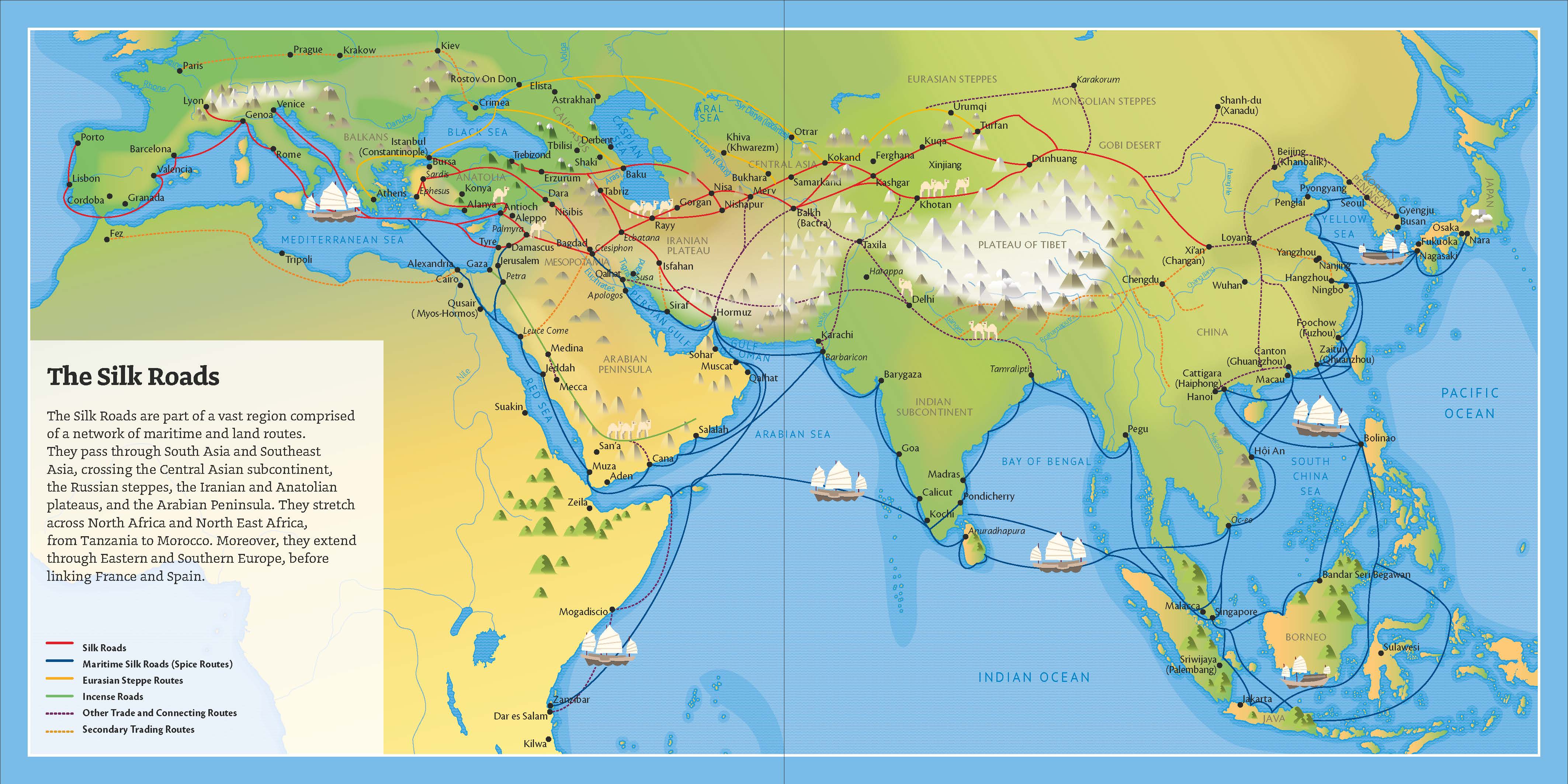 Unesco Silk Roads map