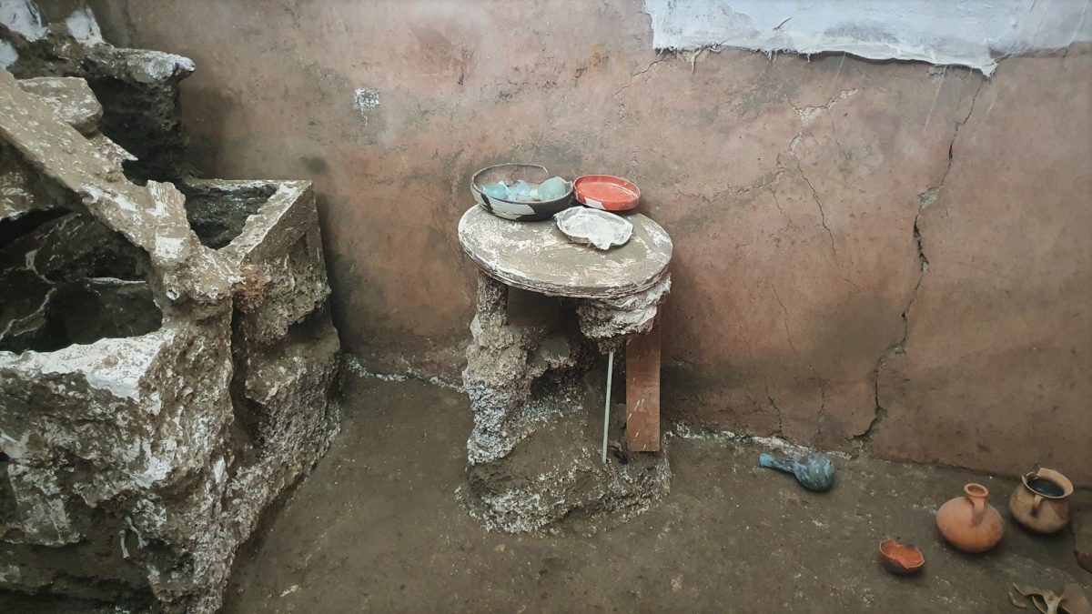 A small accent table found in a Pompeii bedroom Courtesy of the Archaeological Park of Pompeii