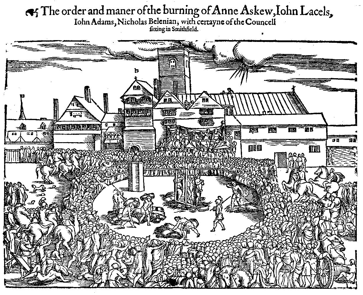 Burning of Anne Askew, a Protestant martyr
