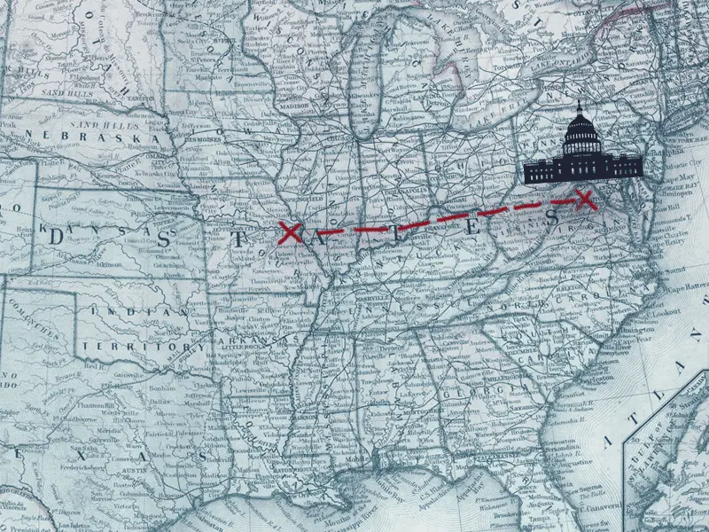 Animation of U.S. Capitol moving to St. Louis