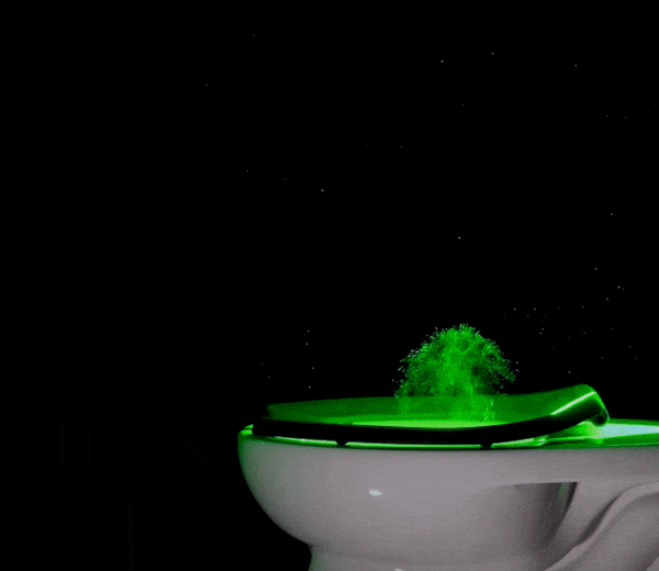 When flushed, commercial toilets can spew airborne particles&nbsp;at speeds of up to 6.6 feet per second.